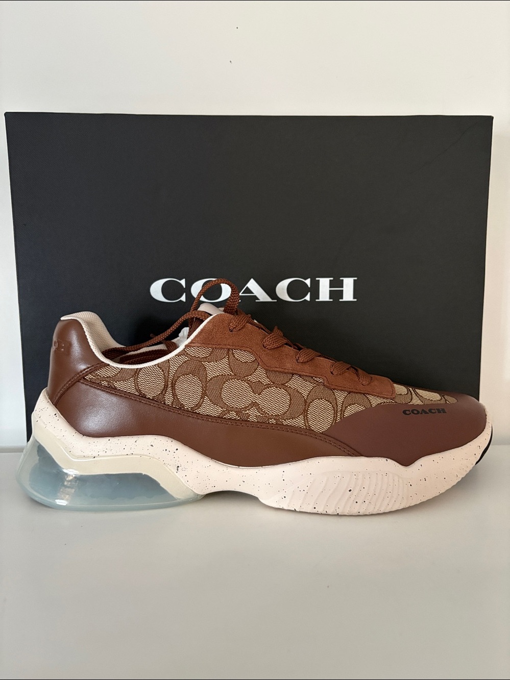 Coach Citysole Signature Runner Khaki Men's Athletic Sneakers Size 10D (M)